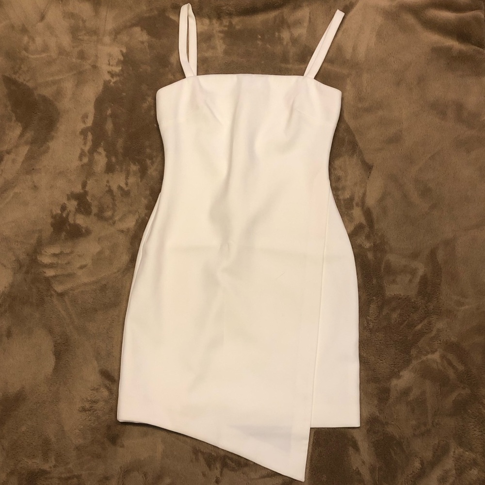 Revolve Likely Haven Dress Mini White Size 4 Asymmetrical Hem NWT